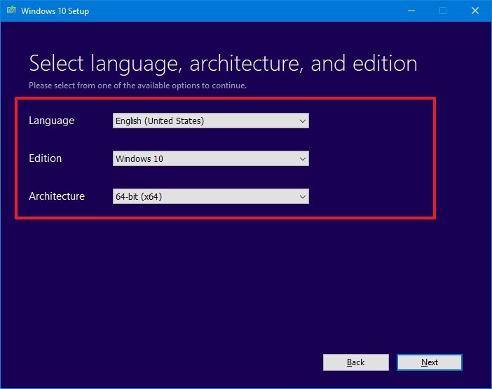Media Creation Tool interface for creating Windows installation media